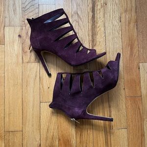 Purple Saks Fifth Avenue cage heel bootie size 7
